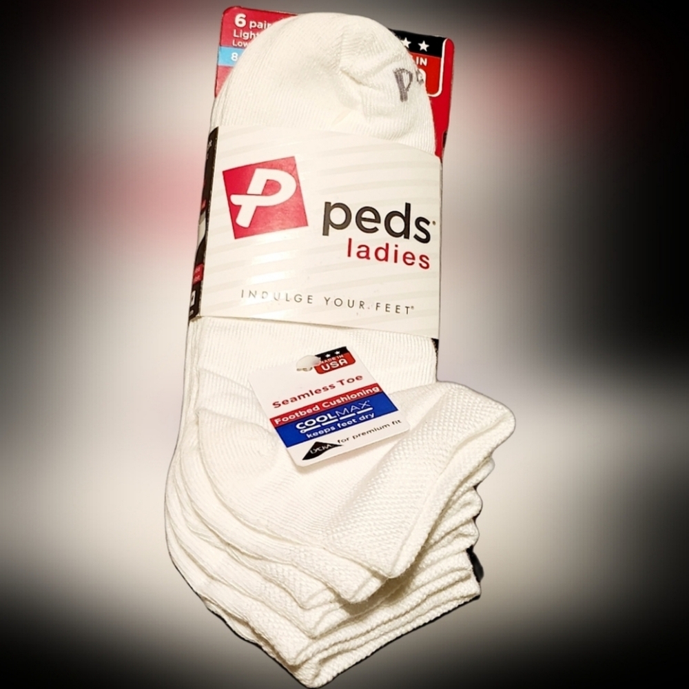 NWT PED'S 1PK/6 PAIRS QUEEN SIZE LIGHTWEIGHT LOW QUARTER SOCKS!